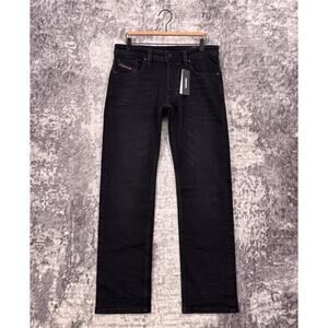 New Diesel Larkee Straight Jeans 31 x 32 Mens Black Denim